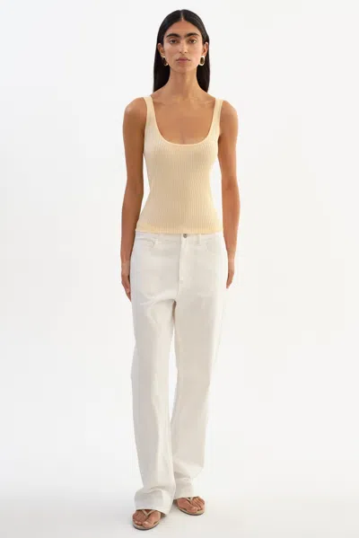Lamarque Bista Shimmery Rib Knit Tank Top In White