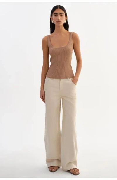 Lamarque Bista | Shimmery Rib Knit Tank Top In Brown