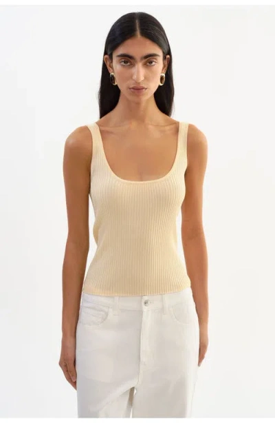 Lamarque Bista | Shimmery Rib Knit Tank Top In Neutral