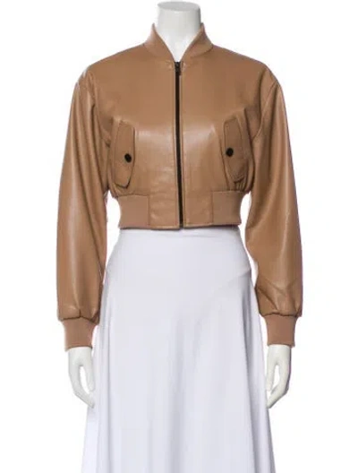 Pre-owned Lamarque Bomber Jacket In Brown