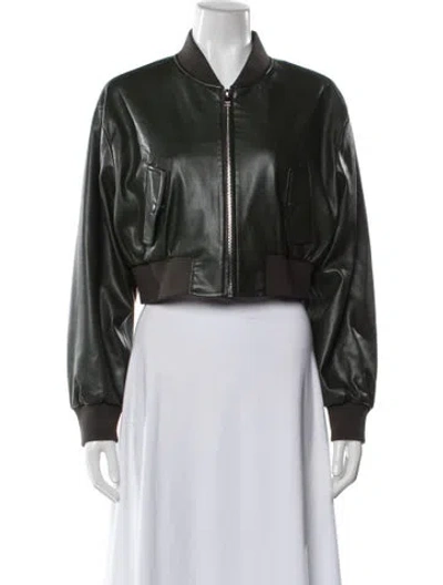 Pre-owned Lamarque Bomber Jacket In Green