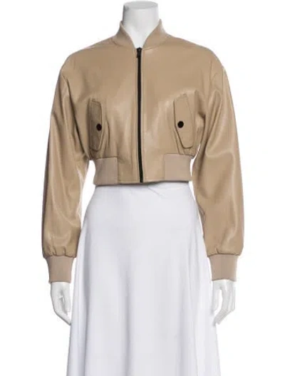 Pre-owned Lamarque Bomber Jacket In Neutral