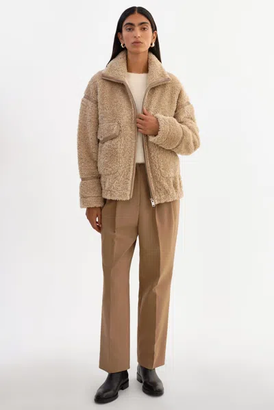Lamarque Brenna Sherpa Jacket In Neutral