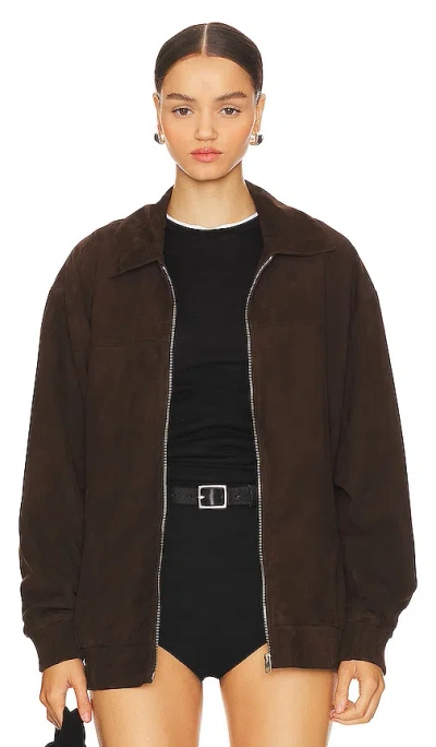 Lamarque Caden Bomber Jacket In 巧克力色