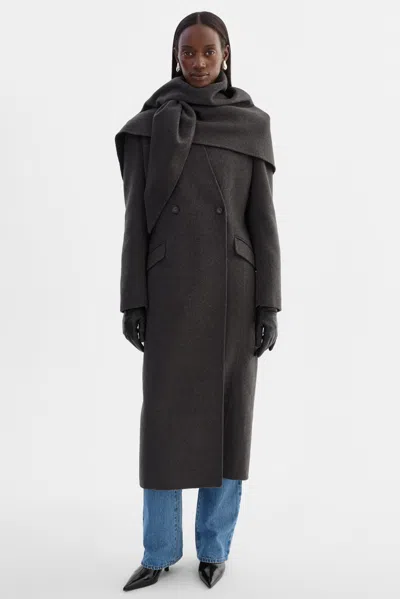 Lamarque Callie Double Face Wool Coat In Black