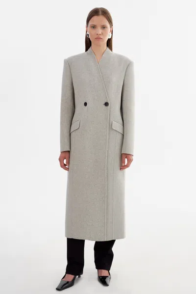 Lamarque Callie Double Face Wool Coat In Neutral