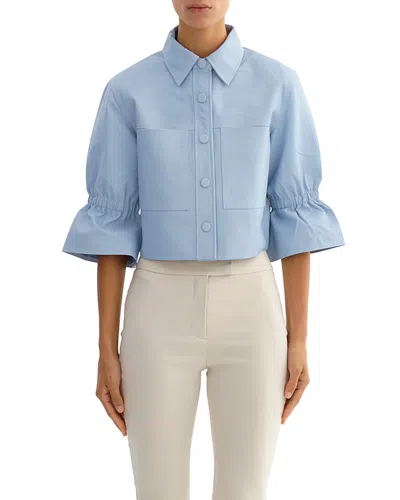 Lamarque Carolina Leather Jacket In Blue