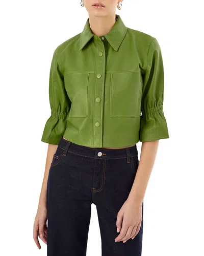 Lamarque Carolina Leather Jacket In Fern
