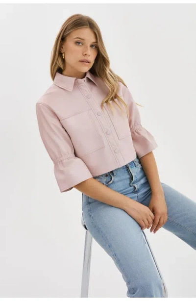 LAMARQUE LAMARQUE CAROLINA | LEATHER RUFFLE SLEEVE JACKET
