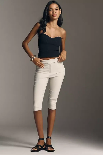 Lamarque Celine Stretch Twill Capri Pants In Ivory