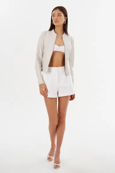 Lamarque Chapin Reversible Leather Bomber In White