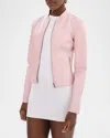 Lamarque Chapin Reversible Leather Bomber Jacket In Ballerina Pink