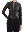 Lamarque Chapin Reversible Leather Bomber Jacket In Black And Gold In Multi