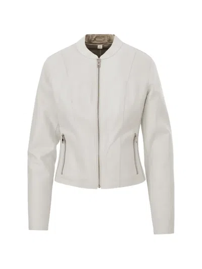 Lamarque Chapin Reversible Leather Jacket In White