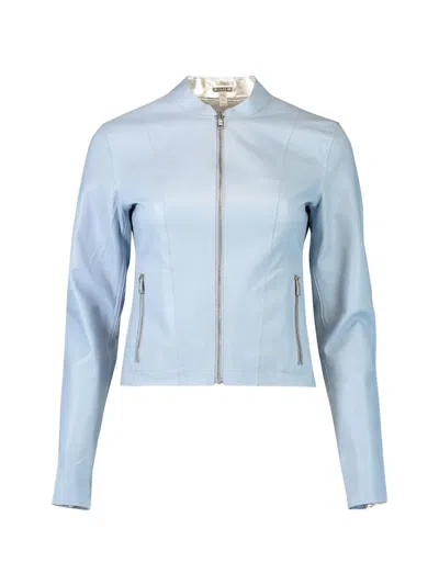 Lamarque Chapin Reversible Leather Jacket In Blue