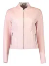 Lamarque Chapin Zip-front Leather Jacket In Pink
