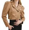 Lamarque Charnesa Leather Jacket In Sesame In Brown