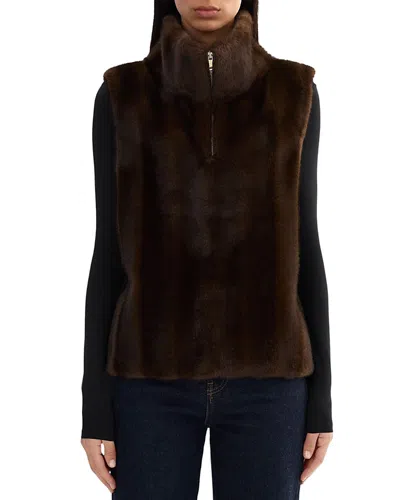 Lamarque Chaya Faux Fur Vest In Brown