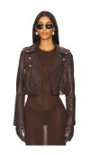 Lamarque Ciara Biker Jacket In Brown