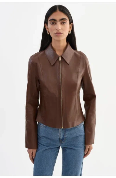 Lamarque Clarie | Reversible Leather Jacket In Brown