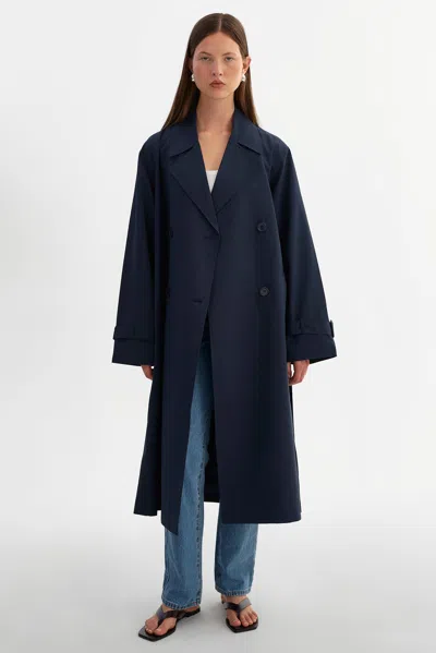 Lamarque Colette Trench Coat In Blue