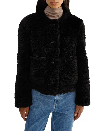 Lamarque Collarless Jacket In Black