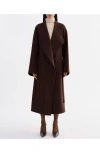 Lamarque Coreen | Belted Wool Maxi Coat In Brown