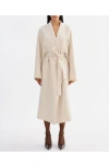 Lamarque Coreen | Belted Wool Maxi Coat In Animal Print