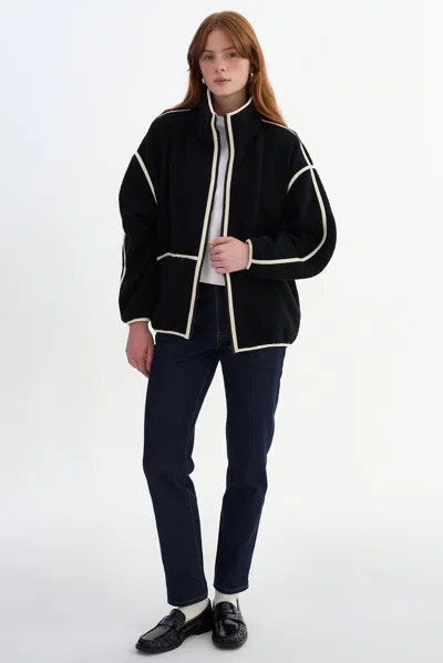 Lamarque Corvy Polar Fleece Jacket In Black