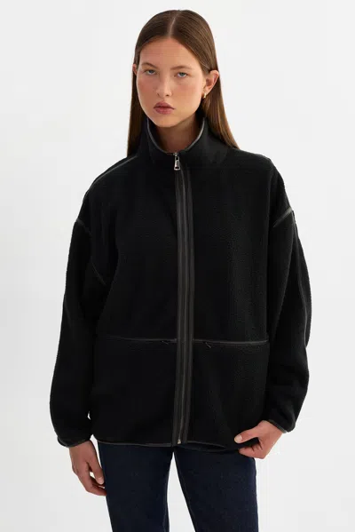 Lamarque Corvy Polar Fleece Jacket In Black