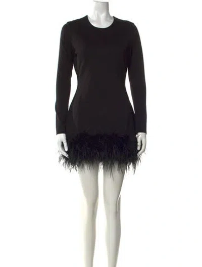 Pre-owned Lamarque Crew Neck Mini Dress In Black