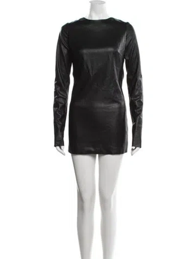 Pre-owned Lamarque Crew Neck Mini Dress In Black