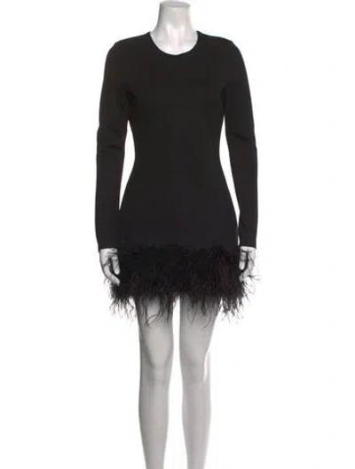 Pre-owned Lamarque Crew Neck Mini Dress In Black