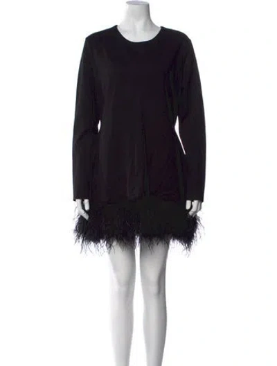 Pre-owned Lamarque Crew Neck Mini Dress In Black