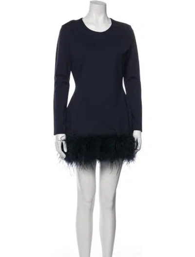Pre-owned Lamarque Crew Neck Mini Dress In Blue