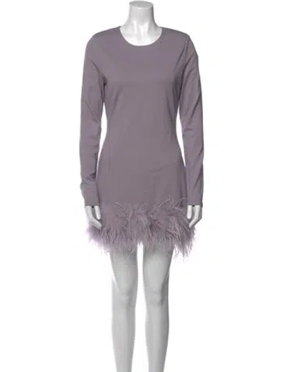 Pre-owned Lamarque Crew Neck Mini Dress In Purple