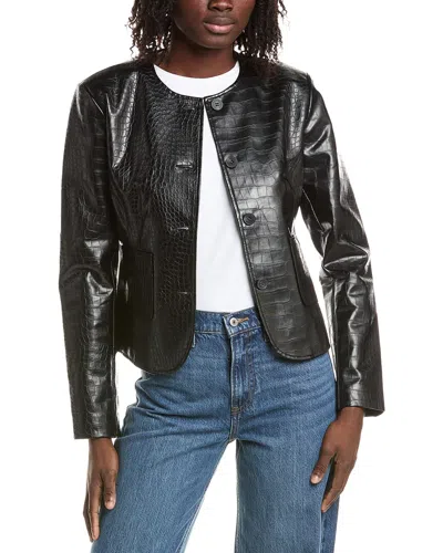 Lamarque Croco Jacket In Black
