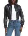 Lamarque Cropped Bomber Jacket In Blue