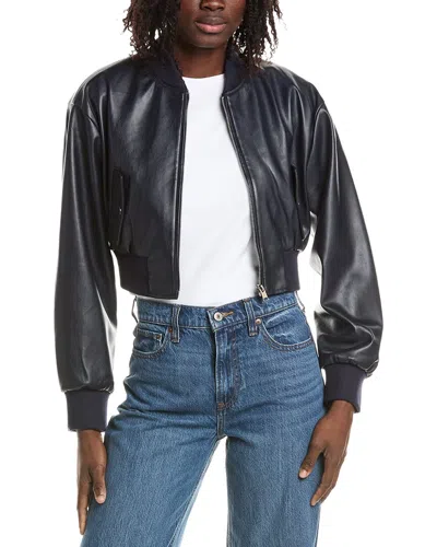 Lamarque Cropped Bomber Jacket In Blue