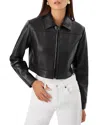 Lamarque Damiana Relaxed Leather Shirt Jacket In Black