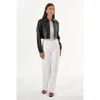 Lamarque Damiana Recycled Leather Cropped Jacket In Black