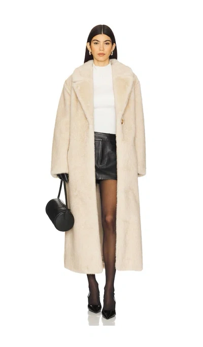 Lamarque Darelle Faux Fur Maxi Coat In Angora