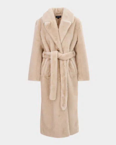 Lamarque Darelle Faux Fur Maxi Coat In Angora