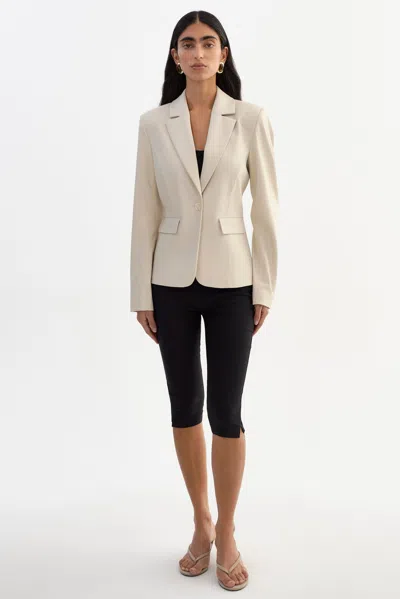 Lamarque Davie Faux Leather Blazer In Neutral