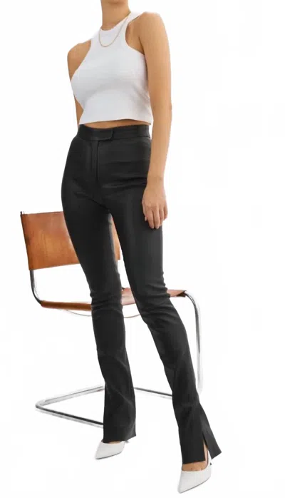 Lamarque Dawn Stretch Leather Pant In Black