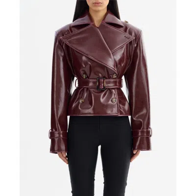 LAMARQUE LAMARQUE DELANIA | FAUX LEATHER CROPPED TRENCH COAT