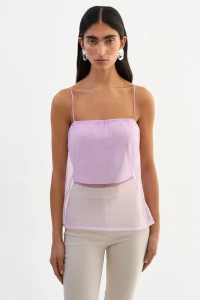 Lamarque Delphine Sheer Organza Top In Purple