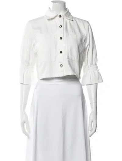 Pre-owned Lamarque Denim Jacket In White
