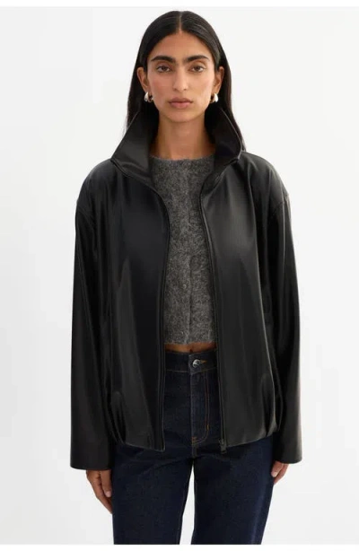 Lamarque Denita | Faux Leather Oversized Bomber Jacket In Black