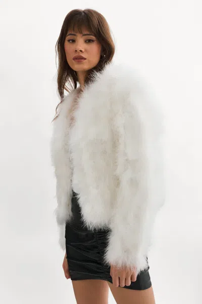 Lamarque Deora Feather Jacket In White